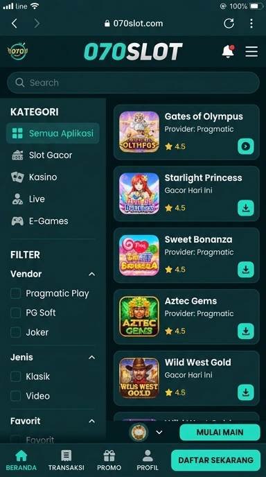 070slot – Halaman Indeks Aplikasi Populer dan Kanal Uji