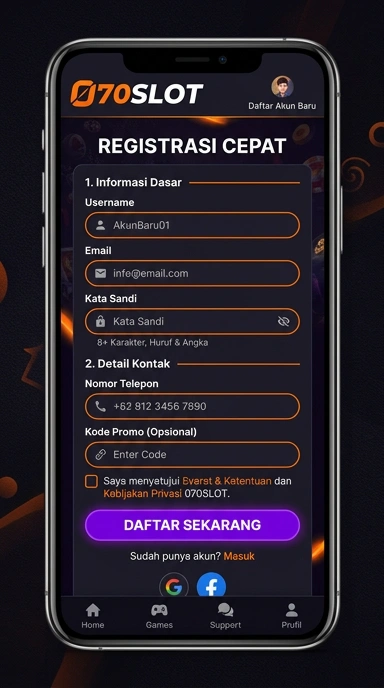 Panduan Registrasi Akun Baru 070slot untuk Pengguna Android