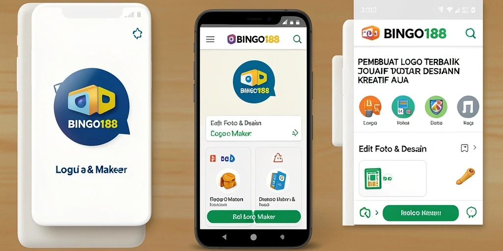 Tampilan antarmuka aplikasi BINGO188 untuk pembuatan logo yang mudah dan intuitif.