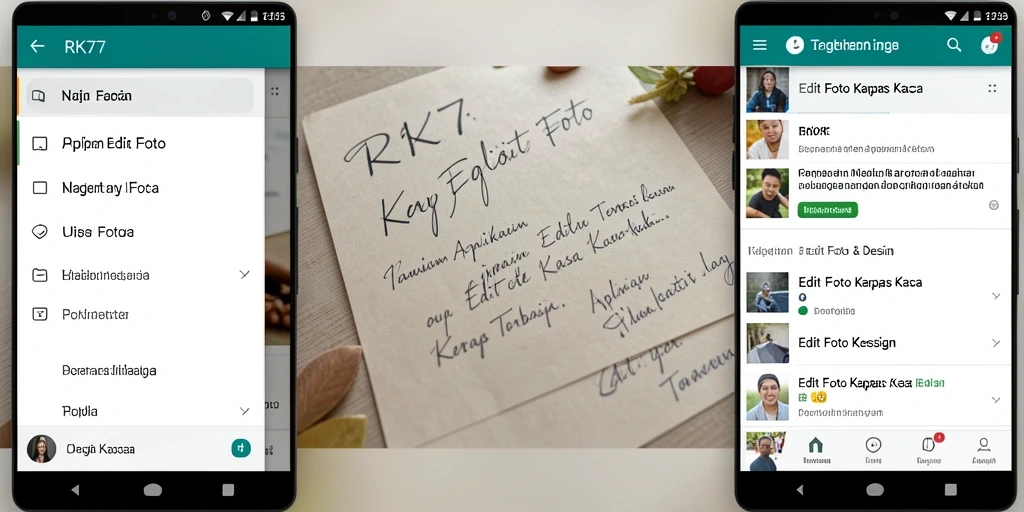 Antarmuka RK77 dengan efek edit foto kertas kaca yang kreatif.