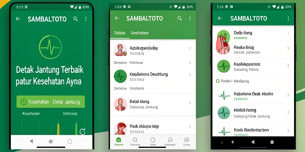Tampilan antarmuka aplikasi Detak Jantung SAMBALTOTO yang intuitif.